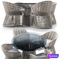 Tibidabo Table and Tibidabo Dining Armchair 3D Model Vray