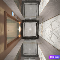 Elevator Interior with Button Panel 3D Model Vray, Corona