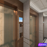 Elevator Interior with Button Panel 3D Model Vray, Corona