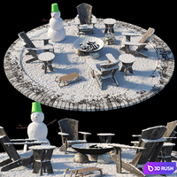 Campfire zone (winter) 3D Model Corona
