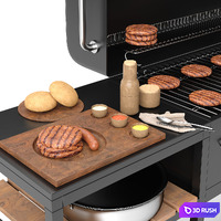 Barbecue 17 3D Model Vray, Corona