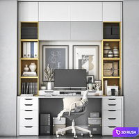 IKEA office workplace 76 3D Model Vray, Corona