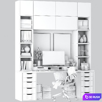 IKEA office workplace 76 3D Model Vray, Corona