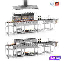 Barbecue 20 3D Model Vray, Corona