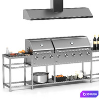 Barbecue 20 3D Model Vray, Corona