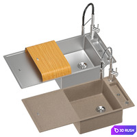 BLANCO AXIA sink set 1 3D Model Vray, Corona