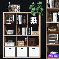 Shelving unit Ikea Kallax 3D Model Vray, Corona