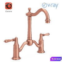 Bridge Kitchen Faucet 02 3D Model Vray, Corona