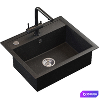 Kitchen sink with faucet 3D Model Corona