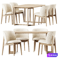 Abrey Chair by Calligaris and Dining table Diox by Levantin 3D Model Corona
