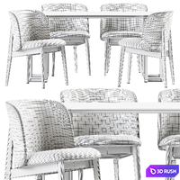 Abrey Chair by Calligaris and Dining table Diox by Levantin 3D Model Corona
