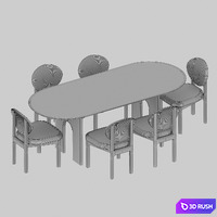 Dining group Cloud 3D Model Corona