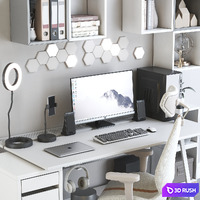 Workplace 140 3D Model Vray, Corona