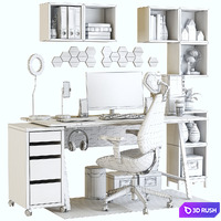 Workplace 140 3D Model Vray, Corona