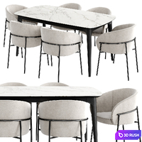 Dinning Set 53 3D Model Vray
