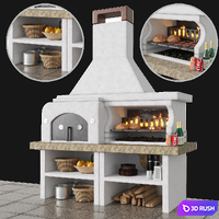 Palazzetti grill 3D Model Vray, Corona
