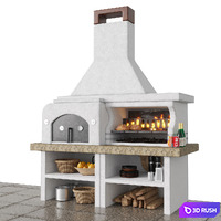 Palazzetti grill 3D Model Vray, Corona
