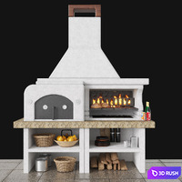 Palazzetti grill 3D Model Vray, Corona