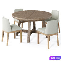 Tuscany Dining Table Layton Chair by pottery barn 3D Model Vray, Corona