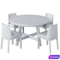Tuscany Dining Table Layton Chair by pottery barn 3D Model Vray, Corona