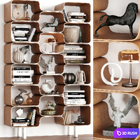 Decorative Set 20 (Rack 4) 3D Model Vray, Corona