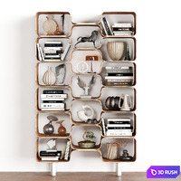 Decorative Set 20 (Rack 4) 3D Model Vray, Corona