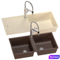 BLANCO ZIA sink set 05 3D Model Vray, Corona