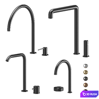 Kitchen faucets CEA set 03 3D Model Vray, Corona