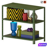 Hay Shelving Unit 2 3D Model Vray, Corona