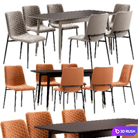 Dining chair Opus and table Garda Decor 3D Model Corona