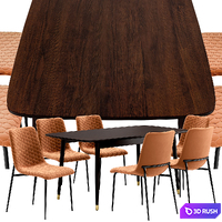 Dining chair Opus and table Garda Decor 3D Model Corona