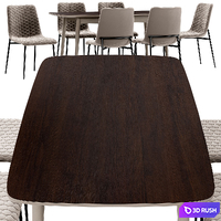 Dining chair Opus and table Garda Decor 3D Model Corona