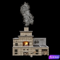 Barbecue oven / Brick BBQ 2014 3D Model Vray, Corona