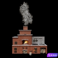 Barbecue oven / Brick BBQ 2014 3D Model Vray, Corona