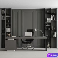 Home Office Set - Office Furniture 353 3D Model Vray, Corona