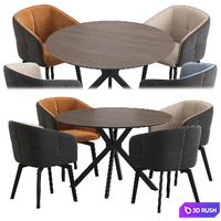 Ralf table Florence chair Dining set 3D Model Vray, Corona