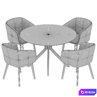 Ralf table Florence chair Dining set 3D Model Vray, Corona