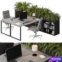 Employee Set - Office Furniture 399 3D Model Vray, Corona