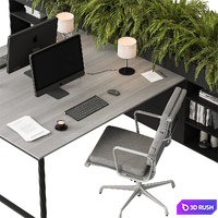 Employee Set - Office Furniture 399 3D Model Vray, Corona