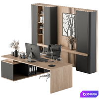 Boss Desk - Office Furniture 410 3D Model Vray, Corona
