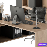 Boss Desk - Office Furniture 410 3D Model Vray, Corona