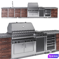 Kalamazoo Outdoor Kitchen 3D Model Corona