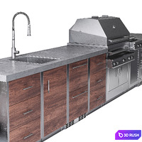 Kalamazoo Outdoor Kitchen 3D Model Corona