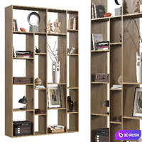 Rack with decor 3D Model Vray, Corona