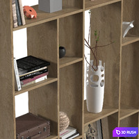 Rack with decor 3D Model Vray, Corona