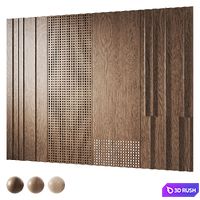 Decorative wood panels 2 3D Model Corona