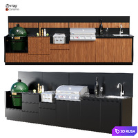 Outdoor kitchen 19 3D Model Vray, Corona