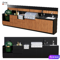 Outdoor kitchen 19 3D Model Vray, Corona