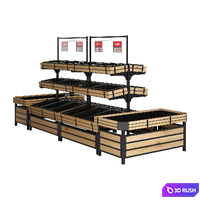 Shelves for Vegetables And Fruits Set 01 by Highbright Retail Solutions 3D Model Corona