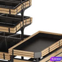 Shelves for Vegetables And Fruits Set 01 by Highbright Retail Solutions 3D Model Corona